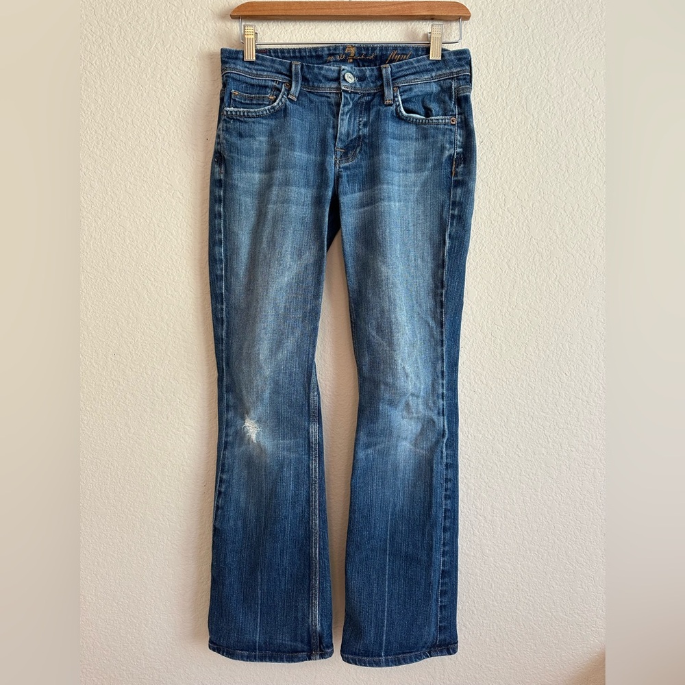 7 For All Mankind Women's Blue Boot Cut Jeans